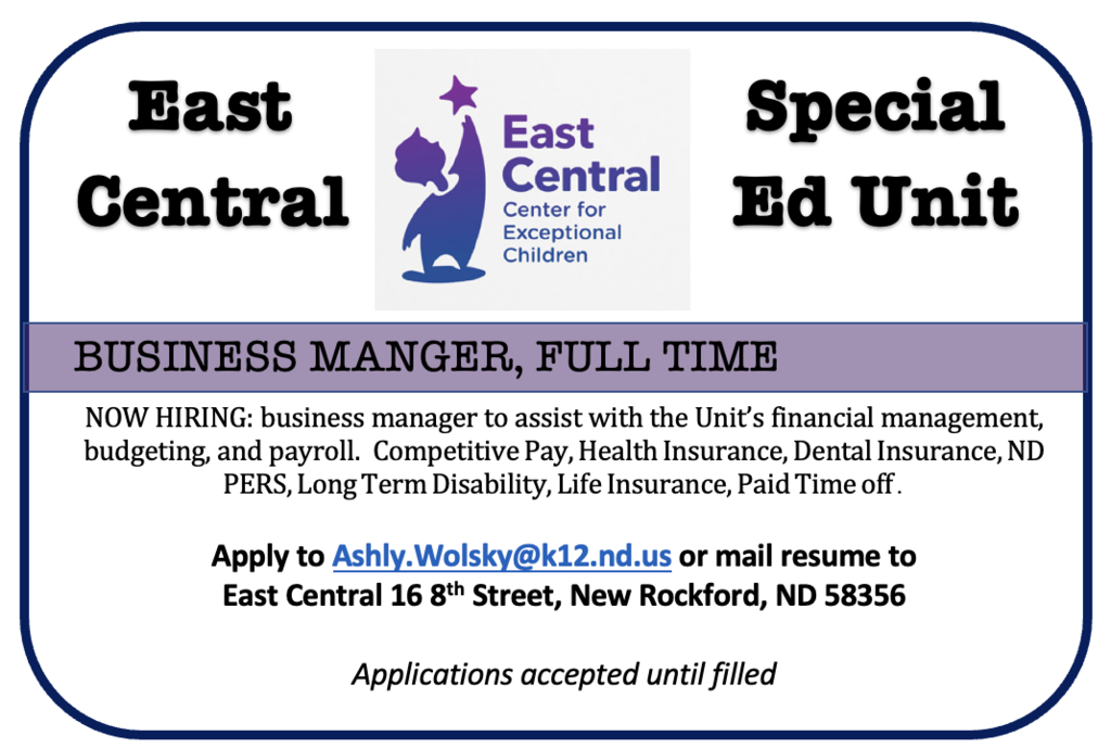 East Central Advertisement - Full Time Business Manager