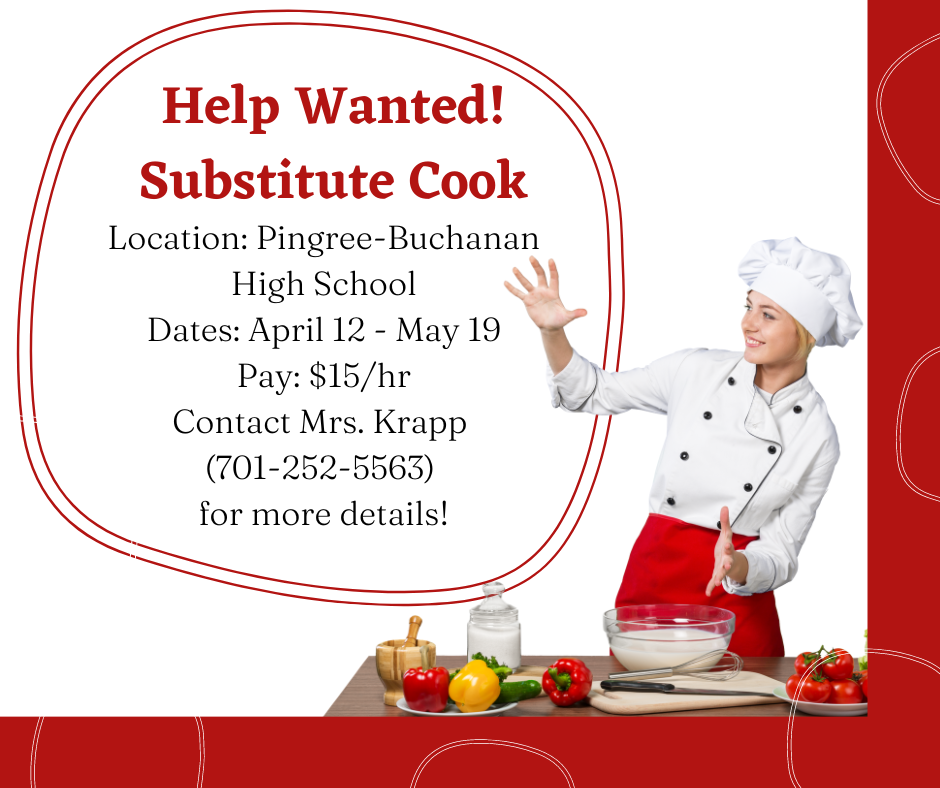 Help Wanted - Substitute Cook